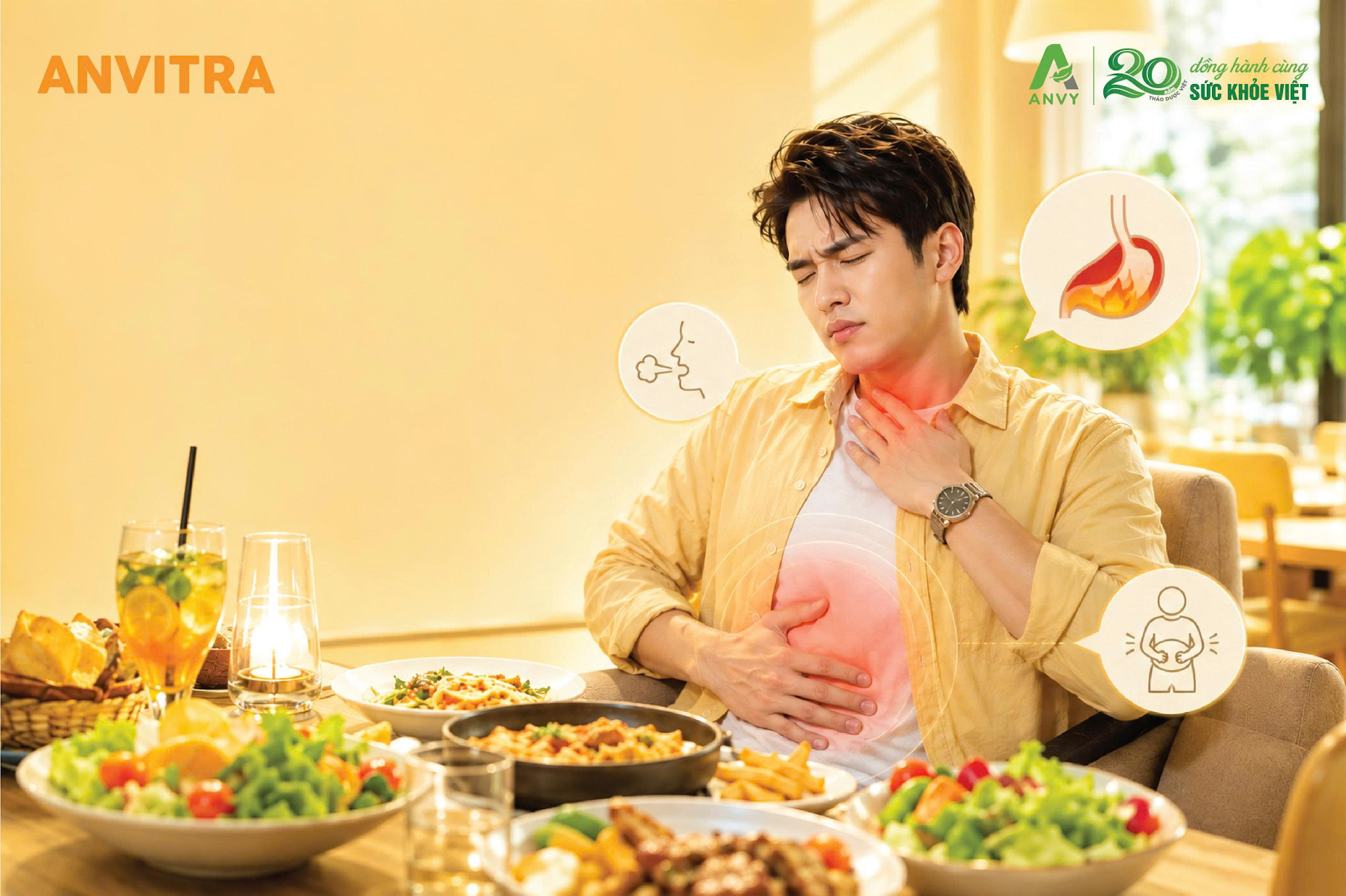 Ợ đầy hơi đi kèm ợ chua, nóng rát