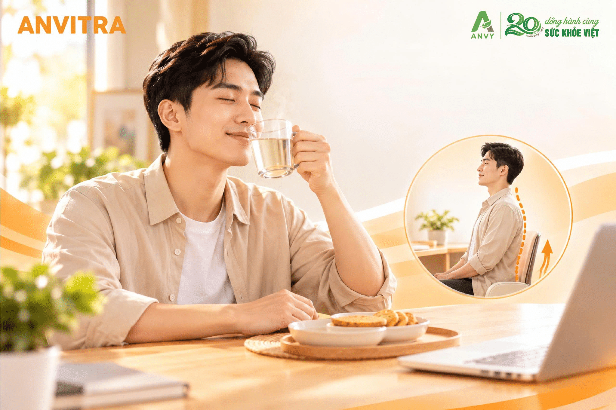 Thói quen uống nước ấm và ăn đúng giờ giúp kiểm soát nồng độ axit hiệu quả.